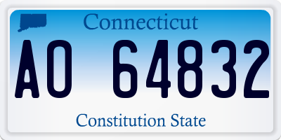 CT license plate AO64832