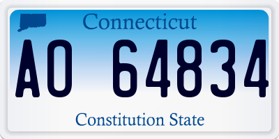 CT license plate AO64834