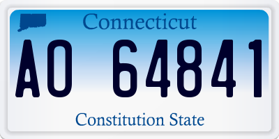CT license plate AO64841