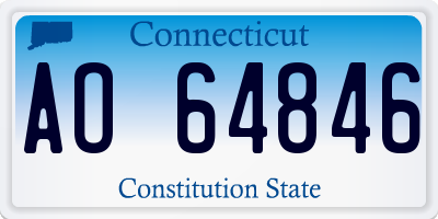 CT license plate AO64846