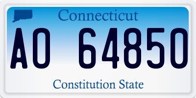 CT license plate AO64850