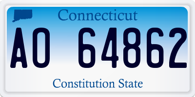 CT license plate AO64862