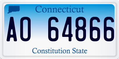 CT license plate AO64866