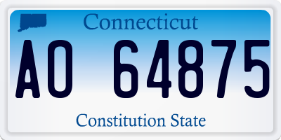 CT license plate AO64875