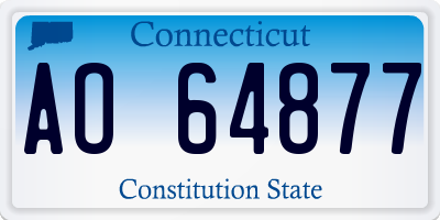 CT license plate AO64877