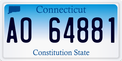CT license plate AO64881
