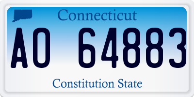 CT license plate AO64883