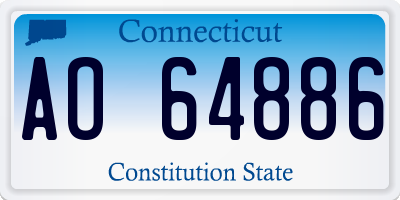 CT license plate AO64886