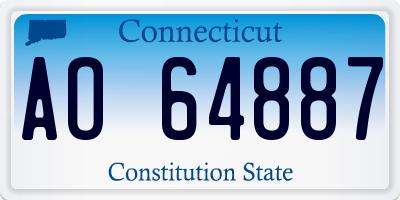 CT license plate AO64887