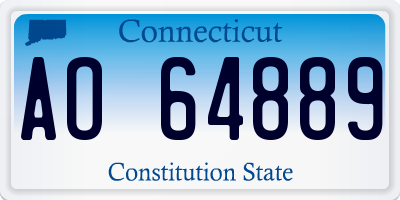 CT license plate AO64889