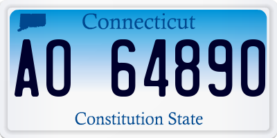 CT license plate AO64890