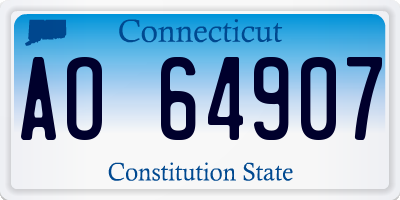 CT license plate AO64907