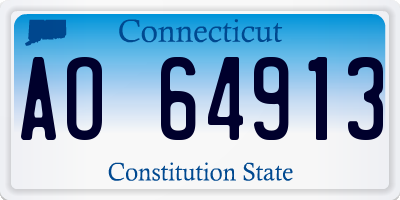 CT license plate AO64913