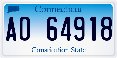 CT license plate AO64918
