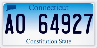 CT license plate AO64927