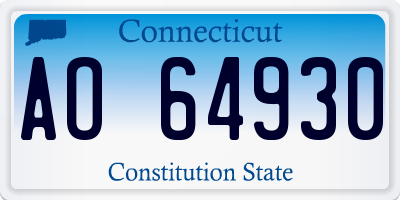 CT license plate AO64930