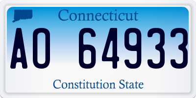 CT license plate AO64933