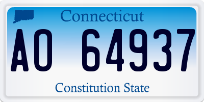 CT license plate AO64937