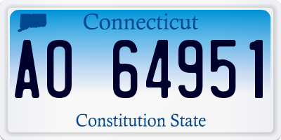 CT license plate AO64951