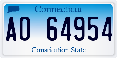 CT license plate AO64954