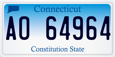CT license plate AO64964