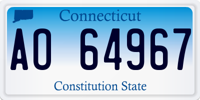 CT license plate AO64967