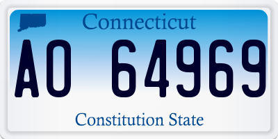 CT license plate AO64969