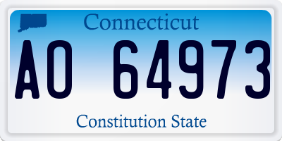 CT license plate AO64973