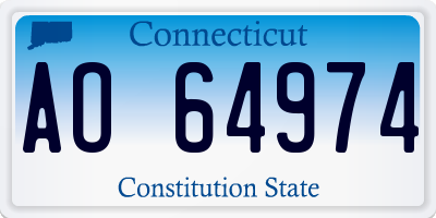 CT license plate AO64974