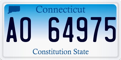 CT license plate AO64975