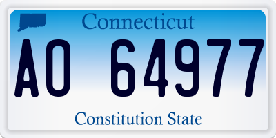 CT license plate AO64977