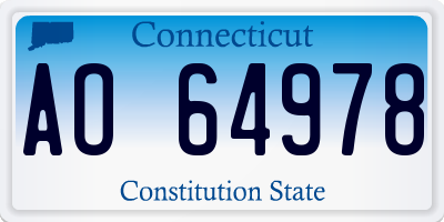 CT license plate AO64978