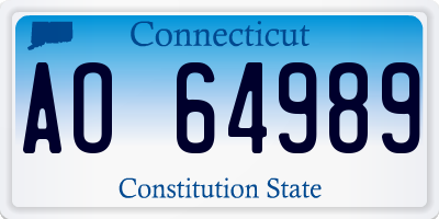 CT license plate AO64989