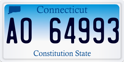 CT license plate AO64993