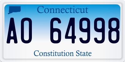 CT license plate AO64998