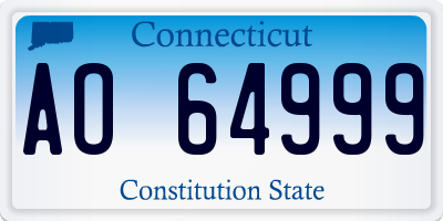 CT license plate AO64999