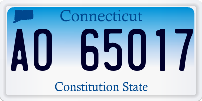 CT license plate AO65017