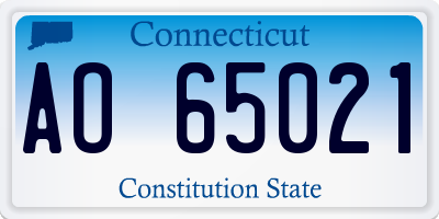 CT license plate AO65021