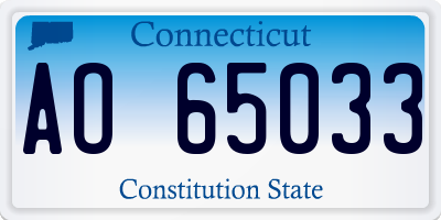 CT license plate AO65033