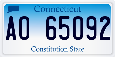 CT license plate AO65092