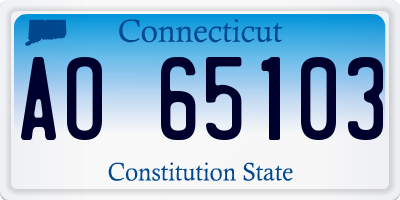 CT license plate AO65103