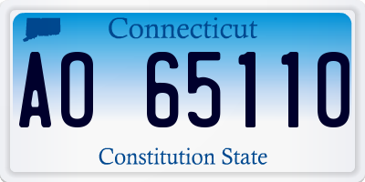 CT license plate AO65110
