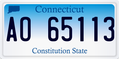 CT license plate AO65113