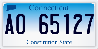 CT license plate AO65127