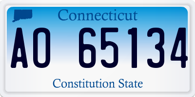 CT license plate AO65134
