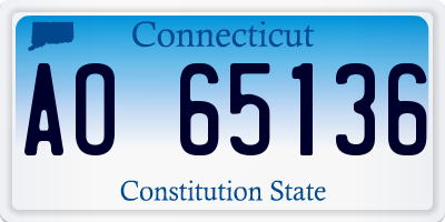 CT license plate AO65136