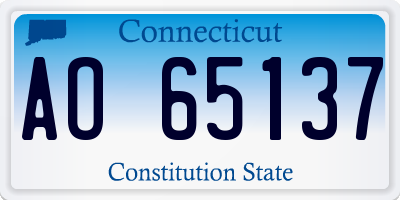 CT license plate AO65137