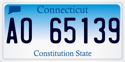 CT license plate AO65139