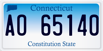 CT license plate AO65140