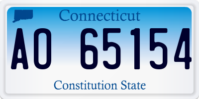 CT license plate AO65154